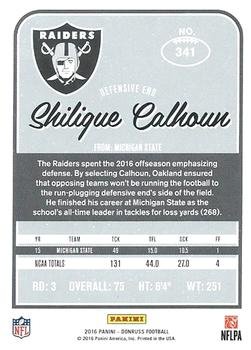 2016 Donruss #341 Shilique Calhoun Back