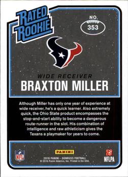 2016 Donruss #353 Braxton Miller Back