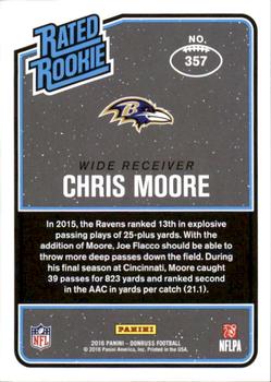 2016 Donruss #357 Chris Moore Back