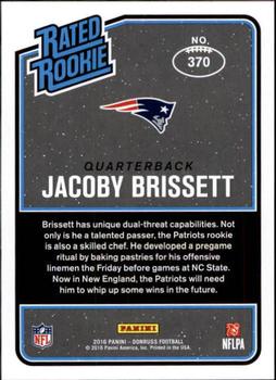 2016 Donruss #370 Jacoby Brissett Back