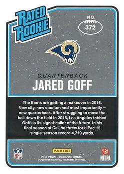 2016 Donruss #372 Jared Goff Back