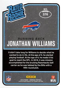2016 Donruss #376 Jonathan Williams Back