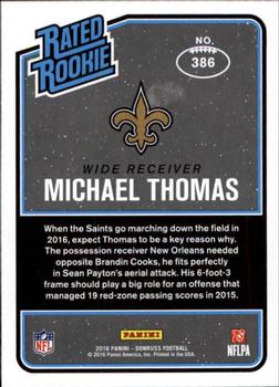 2016 Donruss #386 Michael Thomas Back