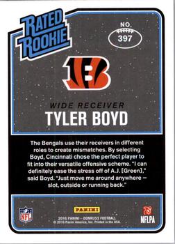 2016 Donruss #397 Tyler Boyd Back