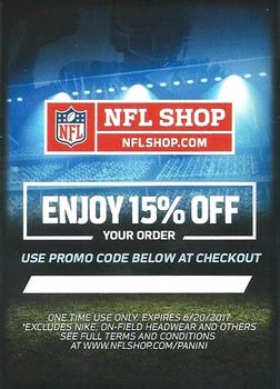2016 Donruss #NNO NFL Shop Enjoy 15% Off Front