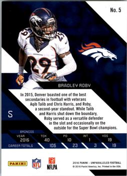2016 Panini Unparalleled #5 Bradley Roby Back