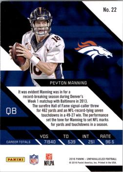 2016 Panini Unparalleled #22 Peyton Manning Back