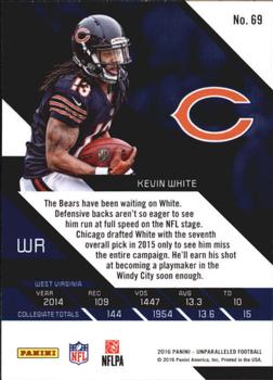 2016 Panini Unparalleled #69 Kevin White Back