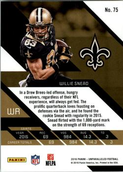 2016 Panini Unparalleled #75 Willie Snead Back