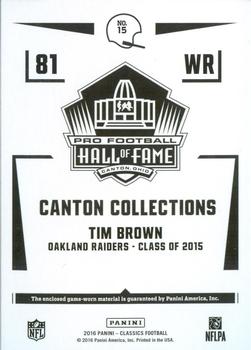 2016 Panini Classics - Canton Collection Swatches #15 Tim Brown Back