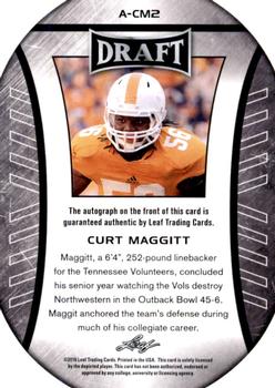 2016 Leaf Draft - Autographs #A-CM2 Curt Maggitt Back