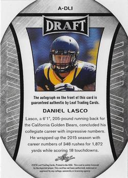2016 Leaf Draft - Autographs #A-DL1 Daniel Lasco Back