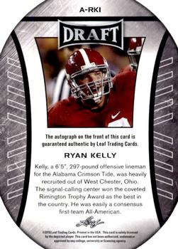 2016 Leaf Draft - Autographs #A-RK1 Ryan Kelly Back