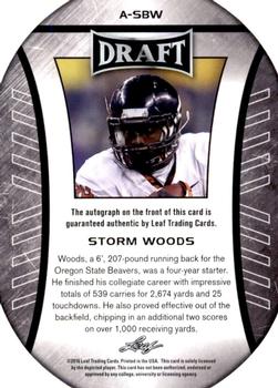 2016 Leaf Draft - Autographs #A-SBW Storm Woods Back