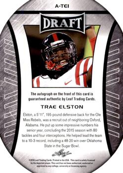 2016 Leaf Draft - Autographs #A-TE1 Trae Elston Back