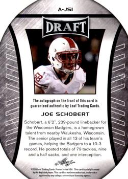 2016 Leaf Draft - Autographs Gold #A-JS1 Joe Schobert Back