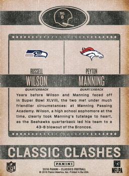 2016 Panini Classics - Classic Clashes #8 Russell Wilson / Peyton Manning Back