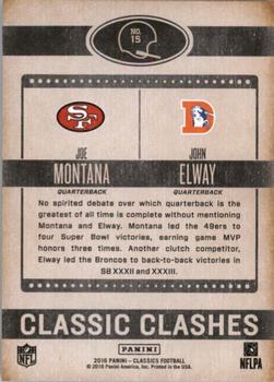 2016 Panini Classics - Classic Clashes #15 John Elway / Joe Montana Back