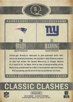 2016 Panini Classics - Classic Clashes #18 Eli Manning / Tom Brady Back