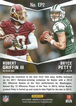 2015 Panini Rookies & Stars - Embroidered Patches #EP2 Bryce Petty / Robert Griffin III Back