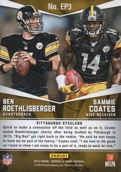 2015 Panini Rookies & Stars - Embroidered Patches #EP3 Sammie Coates / Ben Roethlisberger Back