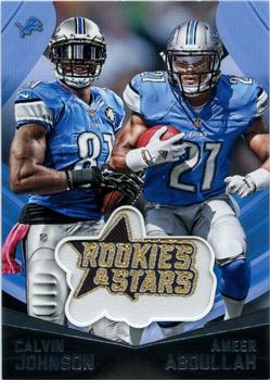 2015 Panini Rookies & Stars - Embroidered Patches #EP4 Ameer Abdullah / Calvin Johnson Front