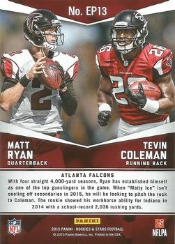 2015 Panini Rookies & Stars - Embroidered Patches #EP13 Matt Ryan / Tevin Coleman Back