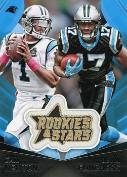 2015 Panini Rookies & Stars - Embroidered Patches #EP16 Cam Newton / Devin Funchess Front