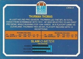 1992 Slam Thurman Thomas (Unlicensed) #8 Thurman Thomas Back