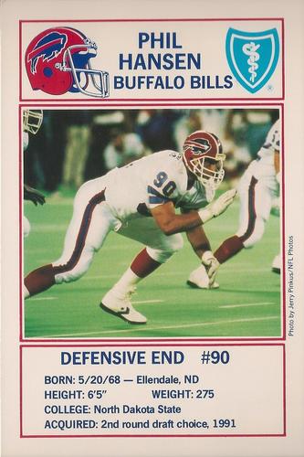 1992 Buffalo Bills Police #NNO Phil Hansen Front