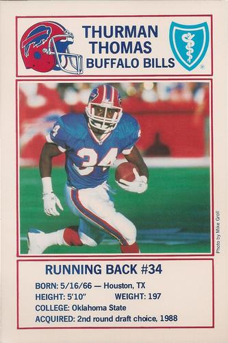 1992 Buffalo Bills Police #NNO Thurman Thomas Front
