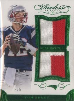 2015 Panini Flawless - Dual Patches Emerald #DP-TB Tom Brady Front