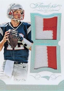 2015 Panini Flawless - Dual Patches Platinum #DP-TB Tom Brady Front