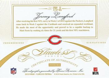 2015 Panini Flawless - Flawless Progressions Signatures #FPS-JL Jeremy Langford Back