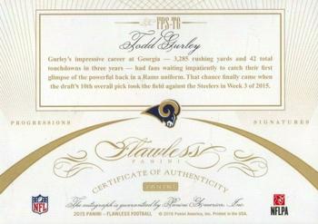 2015 Panini Flawless - Flawless Progressions Signatures Blue #FPS-TG Todd Gurley II Back