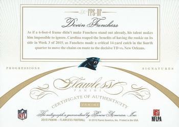 2015 Panini Flawless - Flawless Progressions Signatures Emerald #FPS-DF Devin Funchess Back