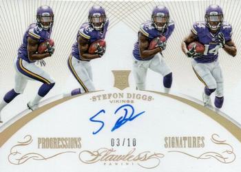2015 Panini Flawless - Flawless Progressions Signatures Gold #FPS-SD Stefon Diggs Front
