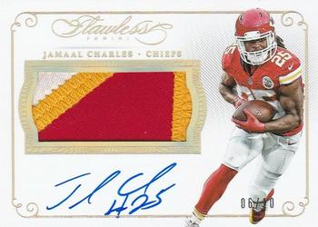 2015 Panini Flawless - Patches Autographs Gold #PA-JC Jamaal Charles Front