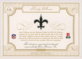 2015 Panini Flawless - Patches Autographs Ruby #PA-RW Ricky Williams Back