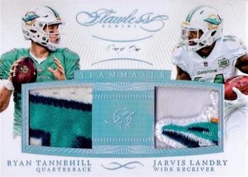 2015 Panini Flawless - Teammates Patches Platinum #RTJL Ryan Tannehill / Jarvis Landry Front