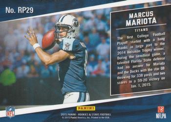 2015 Panini Rookies & Stars - Longevity Progression #RP29 Marcus Mariota Back