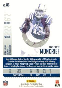 2016 Panini Prestige - Xtra Points Green #86 Donte Moncrief Back
