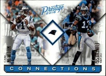 2016 Panini Prestige - Connections #4 Cam Newton / Devin Funchess Front
