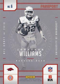 2016 Panini Prestige - NFL Passport #6 Jonathan Williams Back