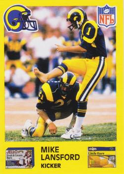 1987 Jello / Birdseye Los Angeles Rams #8 Mike Lansford Front
