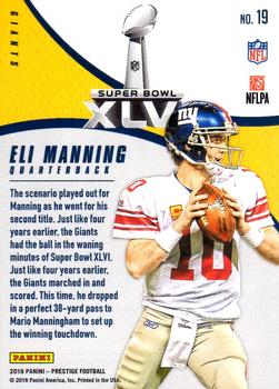 2016 Panini Prestige - Super Bowl Heroes #19 Eli Manning Back