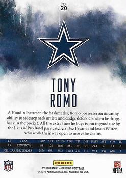 2016 Panini Origins #20 Tony Romo Back