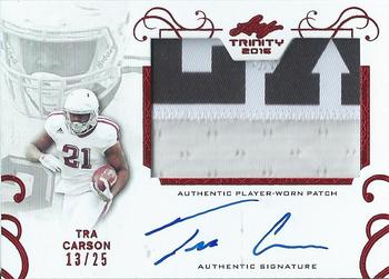 2016 Leaf Trinity - Patch Autograph Red #PA-TC1 Tra Carson Front