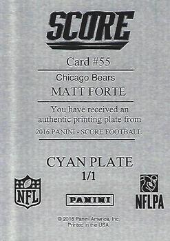 2016 Score - Printing Plates Cyan #55 Matt Forte Back