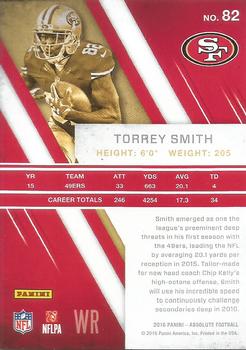 2016 Panini Absolute #82 Torrey Smith Back